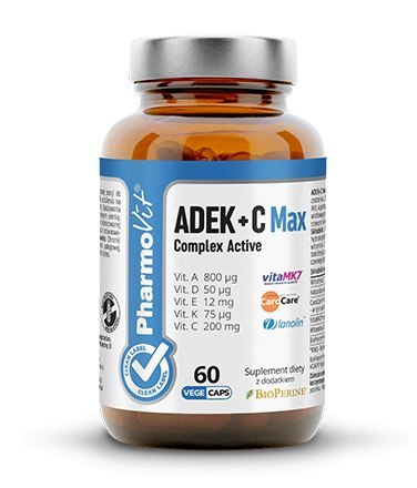 ADEK +C Max witaminy Complex Active, 60 kapsułek, Pharmovit ADEK +C Max witaminy Complex Active, 60 kapsułek, Pharmovit