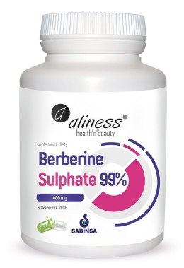 Berberine Sulphate 99% 400 mg, Berberyna, 60 kapsułek wege, Aliness