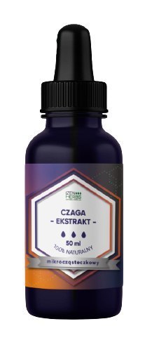 Chaga - ekstrakt mikrocząsteczkowy, 50 ml, krople, Izen Herbs Organis Chaga - ekstrakt mikrocząsteczkowy, 50 ml, krople, Izen Herbs Organis