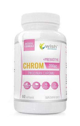 Chrom (Pikolinian Chromu) 200 µg + Prebiotyk, 60 kapsułek vege, Wish