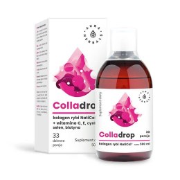 Colladrop - Kolagen rybi NatiCol® + Witamina C w płynie, 500ml, Aura Herbals