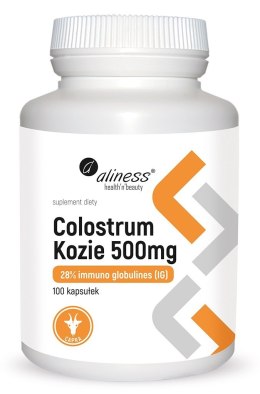 Colostrum (Kolostrum) Kozie IG 28% 500 mg, 100 kapsułek, Aliness