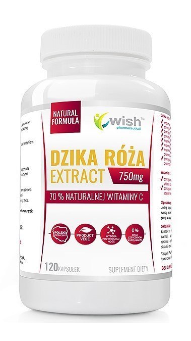 Dzika Róża 750 mg - naturalna witamina C, 120 kapsułek vege Dzika Róża 750 mg - naturalna witamina C, 120 kapsułek vege