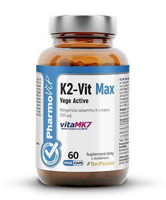 K2 - Vit Max - wegańska witamina K z natto 200 µg, 60 kapsułek, Pharmovit