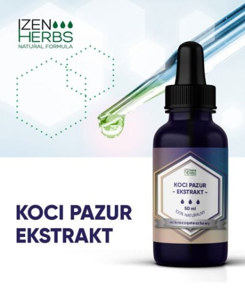 Koci pazur - Vilcacora - ekstrakt mikrocząsteczkowy, 50 ml, krople, Izen Herbs Organis Koci pazur - Vilcacora - ekstrakt mikrocząsteczkowy, 50 ml, krople, Izen Herbs Organis