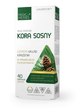 Kora sosny 600 mg, silny wyciąg OPC, 40 kapsułek, Medica Herbs
