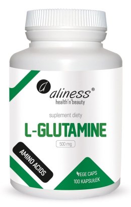 L-glutamine (L-glutamina) 500 mg, 100 kapsułek wege, Aliness