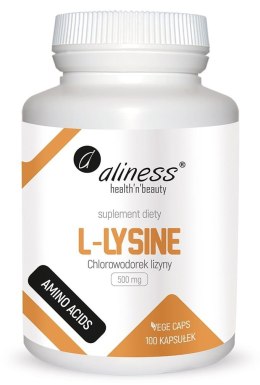 L-lysine HCL, Lizyna 500 mg, 100 kapsułek wege, Aliness