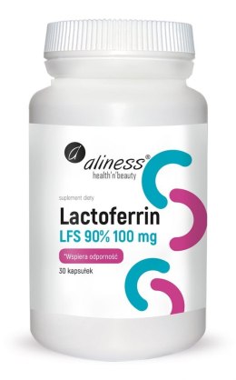 Lactoferrin LFS 90% (Laktoferyna) 100 mg, 30 kapsułek, Aliness