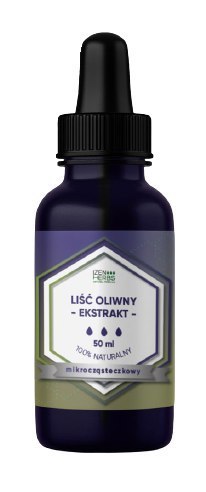 Liść oliwny (liść oliwki europejskiej) - ekstrakt mikrocząsteczkowy, 50 ml, krople, Izen Herbs Organis