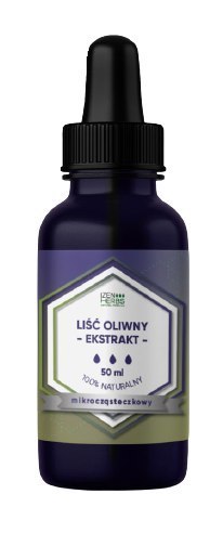 Liść oliwny (liść oliwki europejskiej) - ekstrakt mikrocząsteczkowy, 50 ml, krople, Izen Herbs Organis Liść oliwny (liść oliwki europejskiej) - ekstrakt mikrocząsteczkowy, 50 ml, krople, Izen Herbs Organis