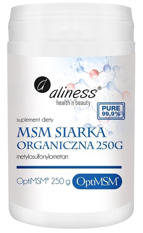 MSM siarka organiczna w proszku, 250 g, Aliness
