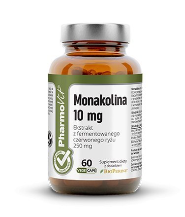 Monakolina K 10 mg, Ekstrakt z fermentowanego czerwonego ryżu, 60 kapsułek, Pharmovit Monakolina K 10 mg, Ekstrakt z fermentowanego czerwonego ryżu, 60 kapsułek, Pharmovit