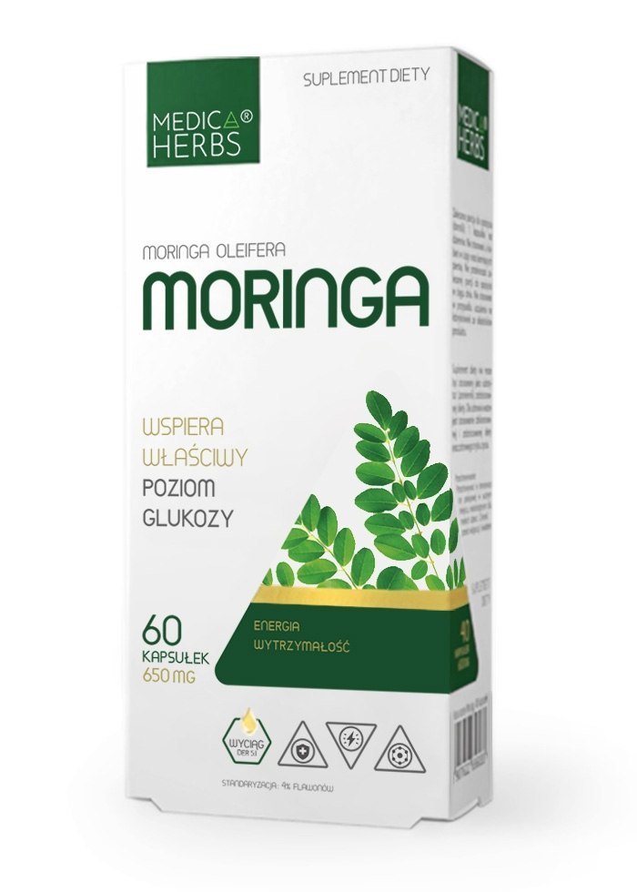 Moringa 650 mg, standaryzowany wyciąg, 60 kapsułek, Medica Herbs