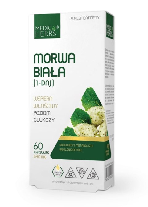 Morwa biała (1-DNJ) 640 mg, 60 kapsułek, Medica Herbs