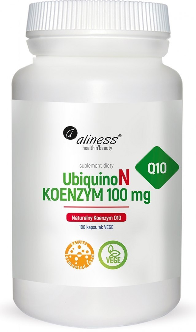 Naturalny Koenzym Q10 - UbiquinoN 100 mg, 100 kapsułek wege, Aliness