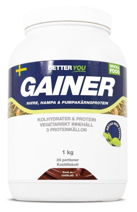 Organic Vegan Gainer, 1 kg, truskawka, Better You