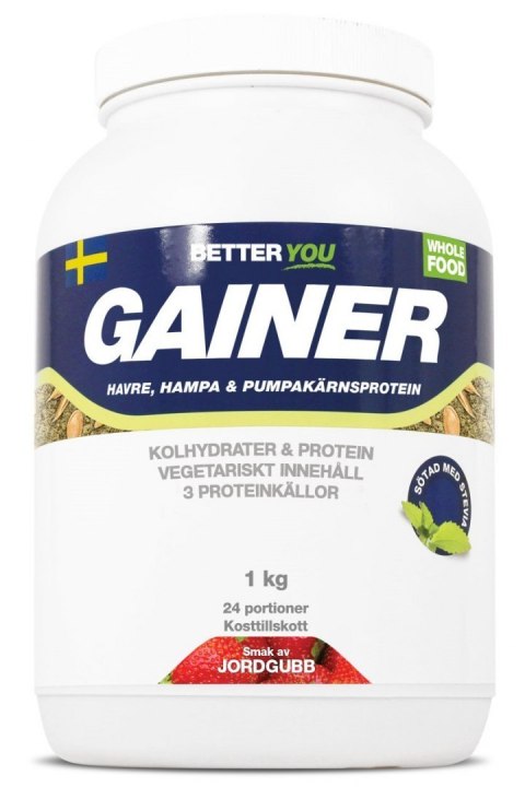 Organic Vegan Gainer, 1 kg, truskawka, Better You Organic Vegan Gainer, 1 kg, truskawka, Better You