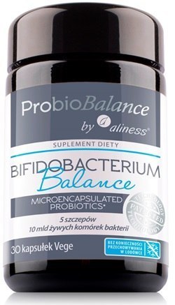 Probiotyk, Bifidobacterium Balance, 10 mld żywych bakterii, 30 kapsułek wege, Aliness Probiotyk, Bifidobacterium Balance, 10 mld żywych bakterii, 30 kapsułek wege, Aliness