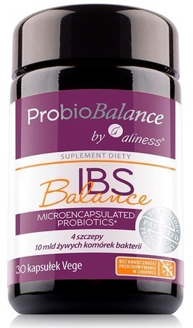 Probiotyk, ProbioBalance IBS, 10 mld żywych bakterii, 30 kapsułek wege, Aliness Probiotyk, ProbioBalance IBS, 10 mld żywych bakterii, 30 kapsułek wege, Aliness