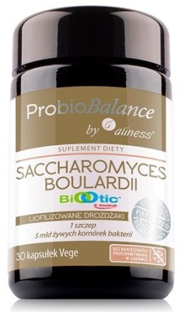 Probiotyk, ProbioBalance Saccharomyces Boulardii, 5 mld żywych bakterii / 250 mg, 30 kapsułek wege, Aliness