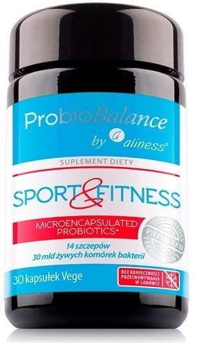 Probiotyk, ProbioBalance Sport & Fitness, 30 mld żywych bakterii, 30 kapsułek wege, Aliness