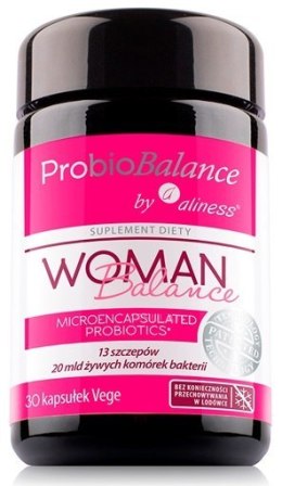 Probiotyk, ProbioBalance WOMAN, 20 mld żywych bakterii, 30 kapsułek wege, Aliness