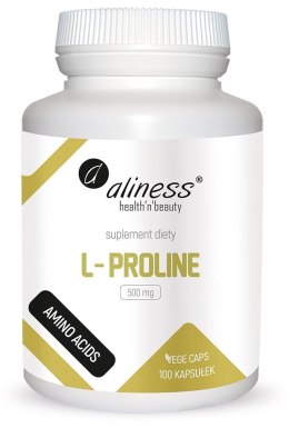 Prolina, L-proline 500 mg, 100 kapsułek wege, Aliness