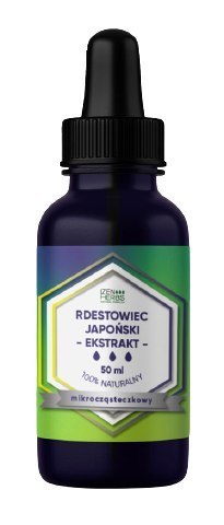 Rdestowiec japoński - ekstrakt mikrocząsteczkowy, 50 ml, krople, Izen Herbs Organis Rdestowiec japoński - ekstrakt mikrocząsteczkowy, 50 ml, krople, Izen Herbs Organis