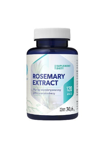 Rozmaryn (Rosemary), 50% kwasu ursolowego, 120 kapsułek wege, Hepatica
