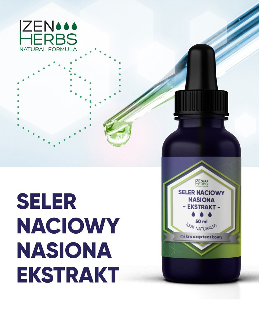 Seler naciowy - ekstrakt mikrocząsteczkowy, 50 ml, krople, Izen Herbs Organis