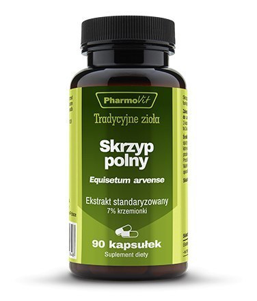 Skrzyp polny, ekstrakt standaryzowany, 7% krzemionki, 90 kapsułek, Pharmovit Skrzyp polny, ekstrakt standaryzowany, 7% krzemionki, 90 kapsułek, Pharmovit