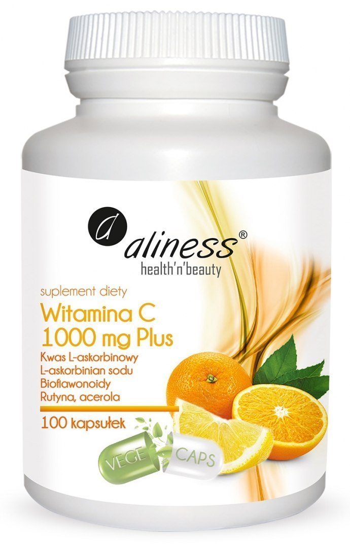 Witamina C 1000 mg PLUS, 100 kapsułek wege, Aliness Witamina C 1000 mg PLUS, 100 kapsułek wege, Aliness