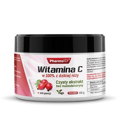 Witamina C w 100% z dzikiej róży, 100 g, Pharmovit Witamina C w 100% z dzikiej róży, 100 g, Pharmovit