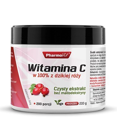Witamina C w 100% z dzikiej róży, 200 g, Pharmovit Witamina C w 100% z dzikiej róży, 200 g, Pharmovit