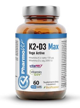 Witamina K2 + D3 Max Vege Active, 60 kapsułek, Pharmovit