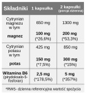 Cytrynian Magnezu 100 mg z Potasem 150 mg oraz B6 (P-5-P), 100 kapsułek wege, Aliness
