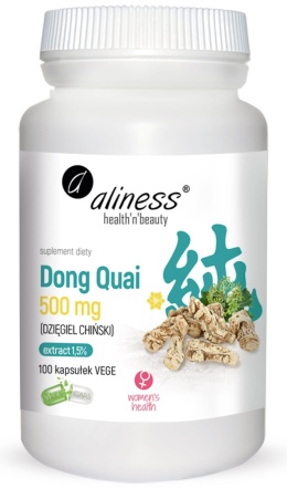 Dzięgiel chiński (Dong Quai), ekstrakt 1,5%, 500 mg, 100 kapsułek wege, Aliness