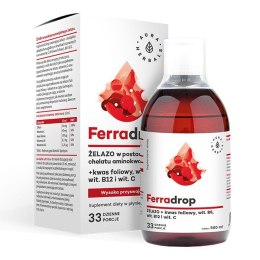 Ferradrop - Żelazo + Kwas foliowy w płynie, 500 ml, Aura Herbals