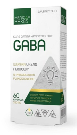 GABA 520 mg, 60 kapsułek, Medica Herbs