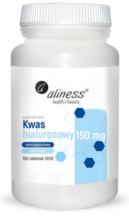 Kwas hialuronowy niskocząsteczkowy 150 mg, 100 tabletek wege, Aliness