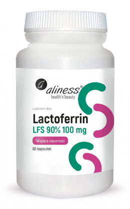 Lactoferrin LFS 90% (Laktoferyna) 100 mg, 60 kapsułek, Aliness