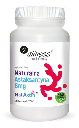 Naturalna Astaksantyna 8 mg, 60 kapsułek vege, Aliness