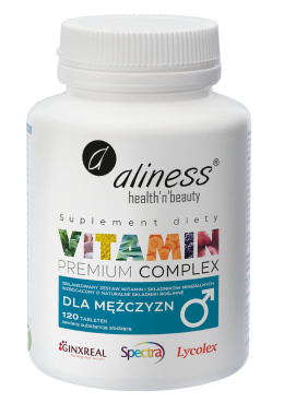 Premium Vitamin Complex (Multiwitamina) dla mężczyzn, 120 tabletek, Aliness