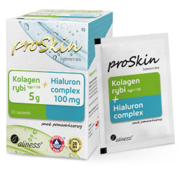 ProSkin KOLAGEN rybi 5 g + HIALURON 100 mg, 30 saszetek, smak pomarańczowy, Aliness