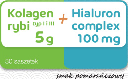 ProSkin KOLAGEN rybi 5 g + HIALURON 100 mg, 30 saszetek, smak pomarańczowy, Aliness
