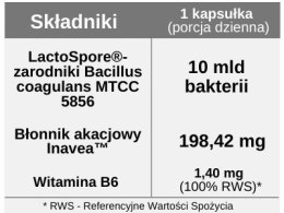 Probiotyk Max Lactospore - Bacillus coagulans + Błonnik + witamina B6, 30 kapsułek, Pharmovit