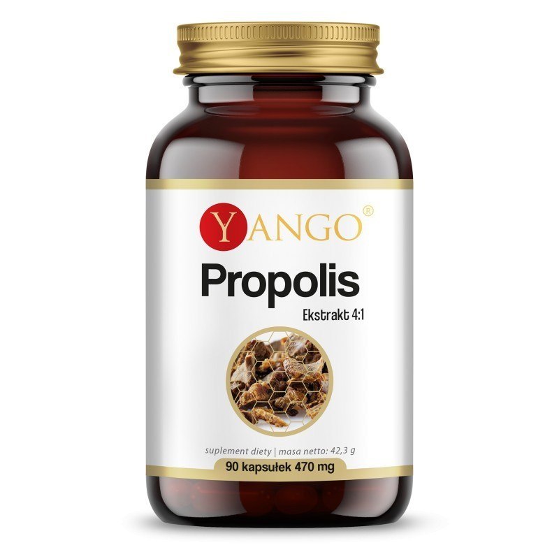 Propolis (kit pszczeli) - ekstrakt 4:1, 90 kapsułek, Yango Propolis (kit pszczeli) - ekstrakt 4:1, 90 kapsułek, Yango