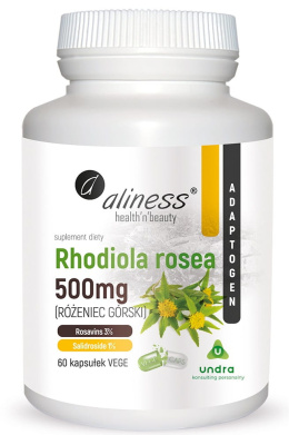Różeniec górski Rhodiola rosea 500 mg, 60 kapsułek, Aliness